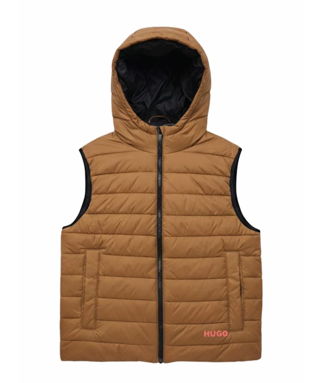 HUGO Коричневый полиэстеровый жилет, фото 1