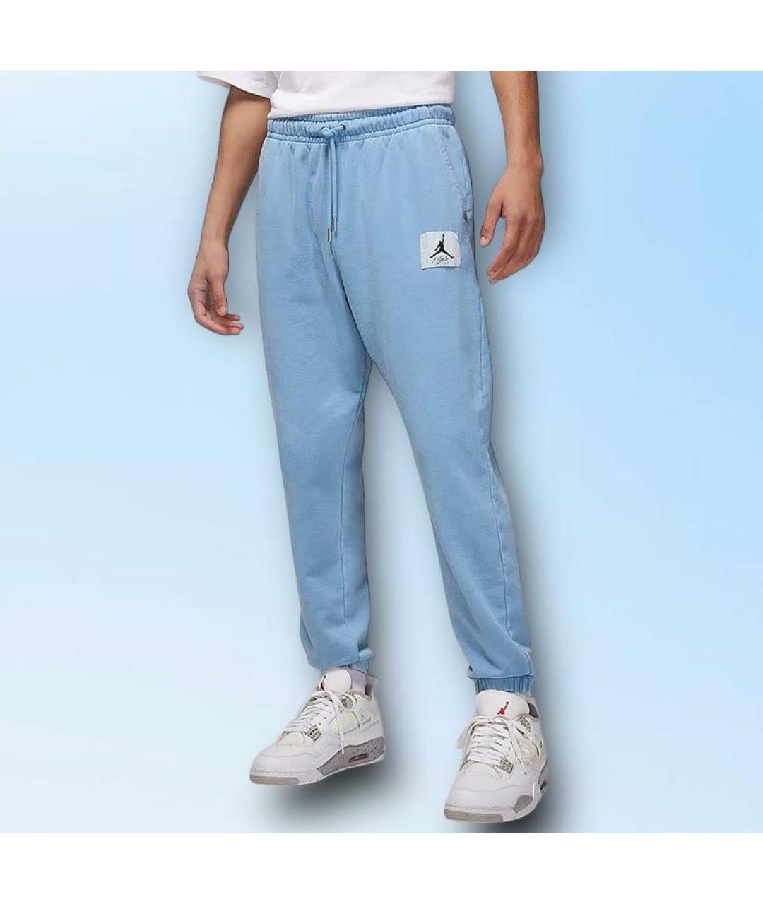 JORDAN Голубые хлопковые повседневные брюки, фото 6