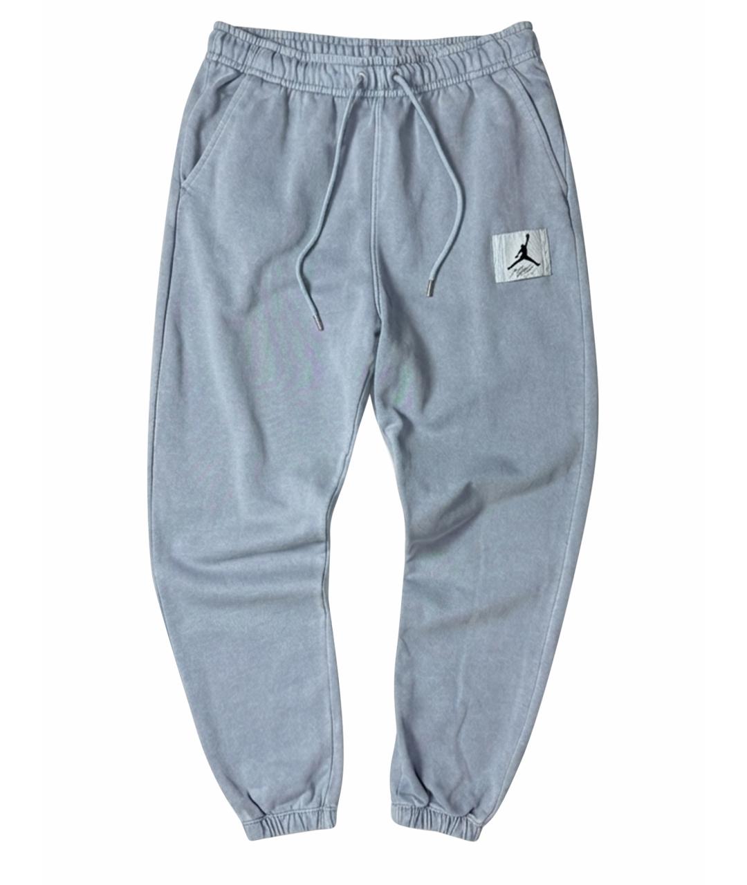 JORDAN Голубые хлопковые повседневные брюки, фото 1