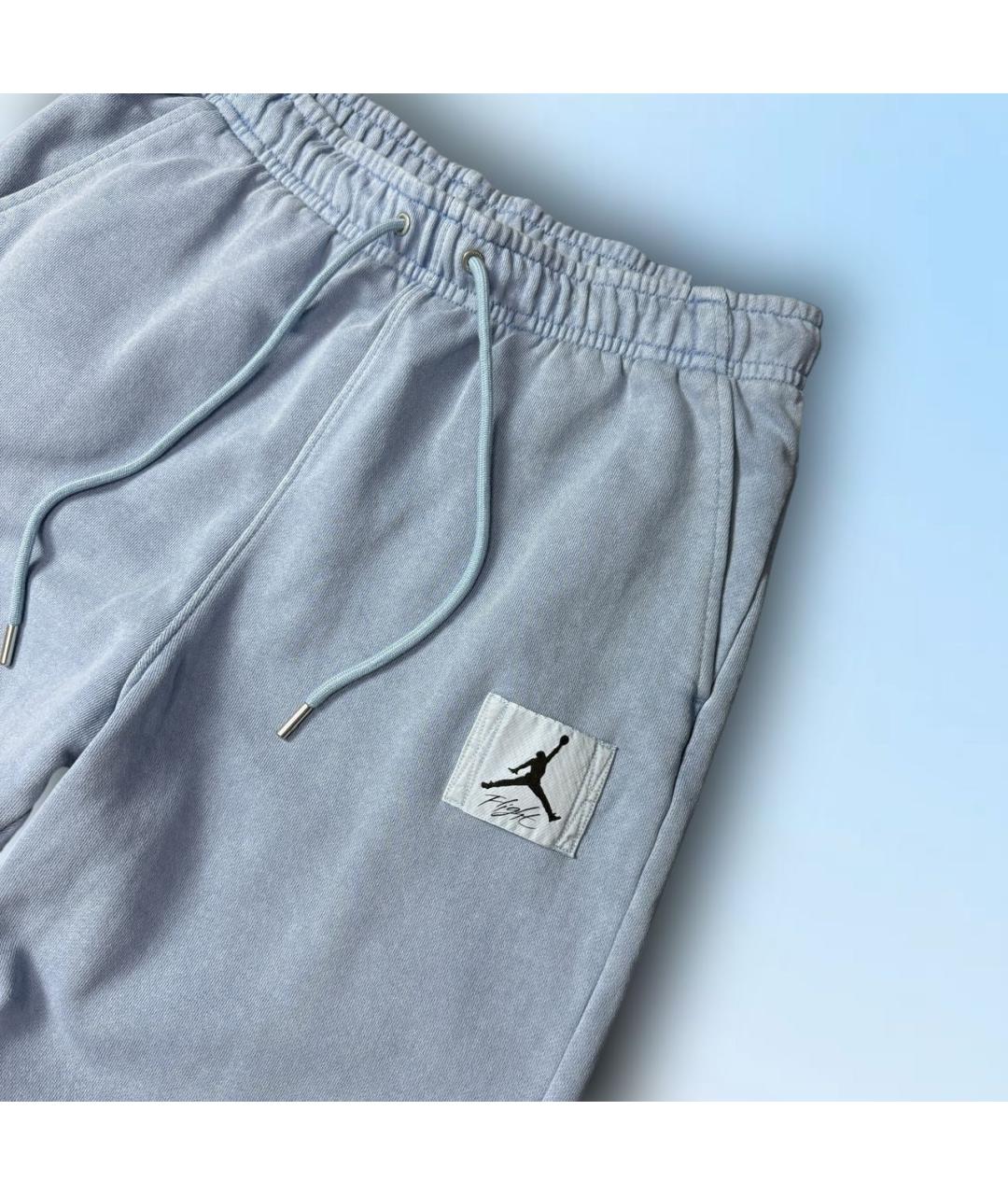 JORDAN Голубые хлопковые повседневные брюки, фото 2