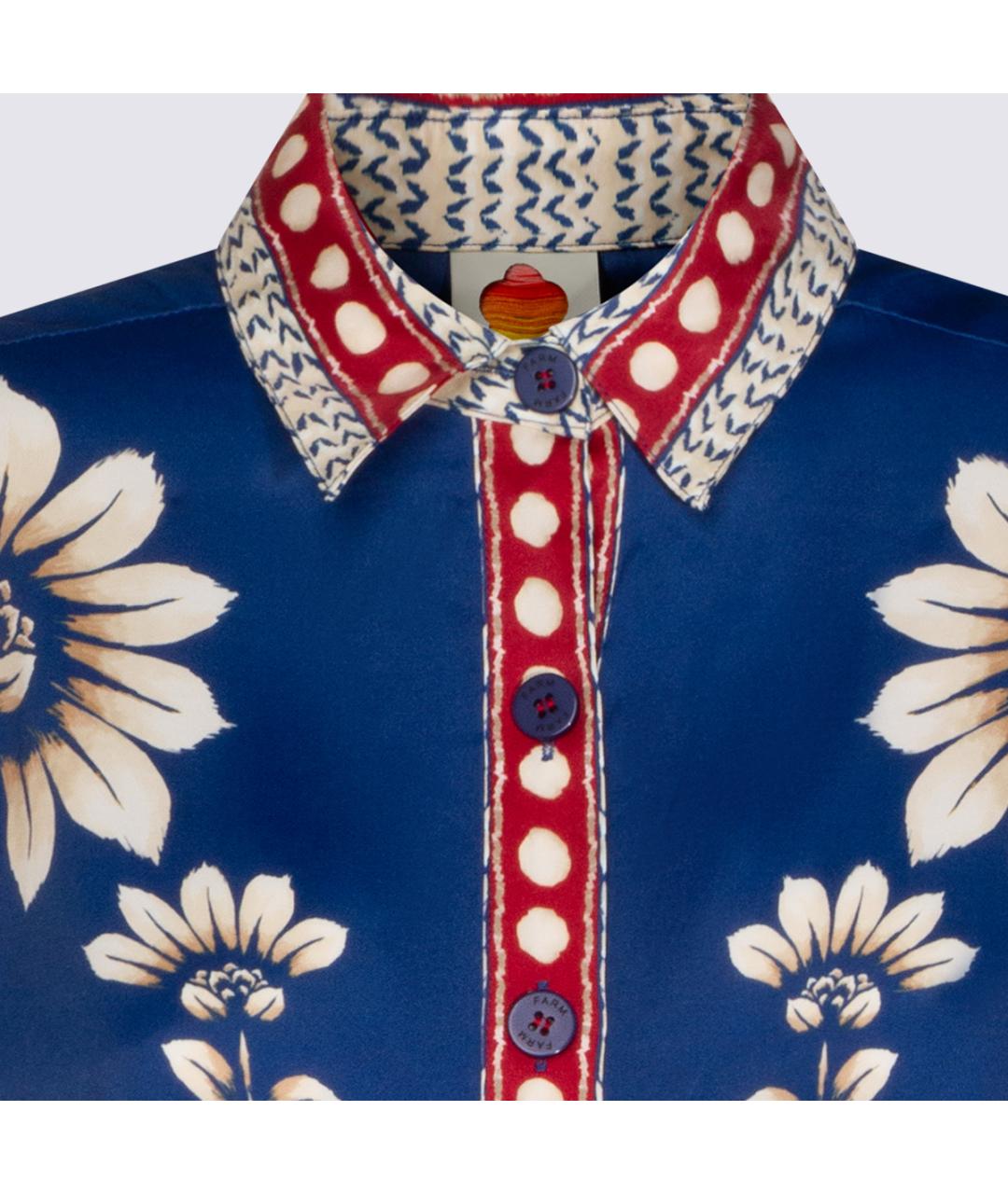 FARM RIO Синяя вискозная рубашка, фото 4