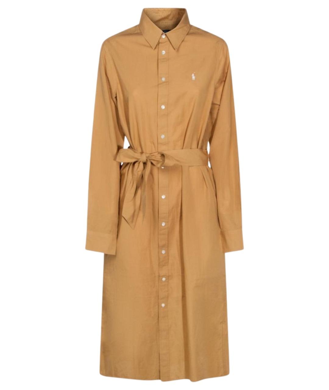 POLO RALPH LAUREN Коричневое хлопковое платье, фото 1