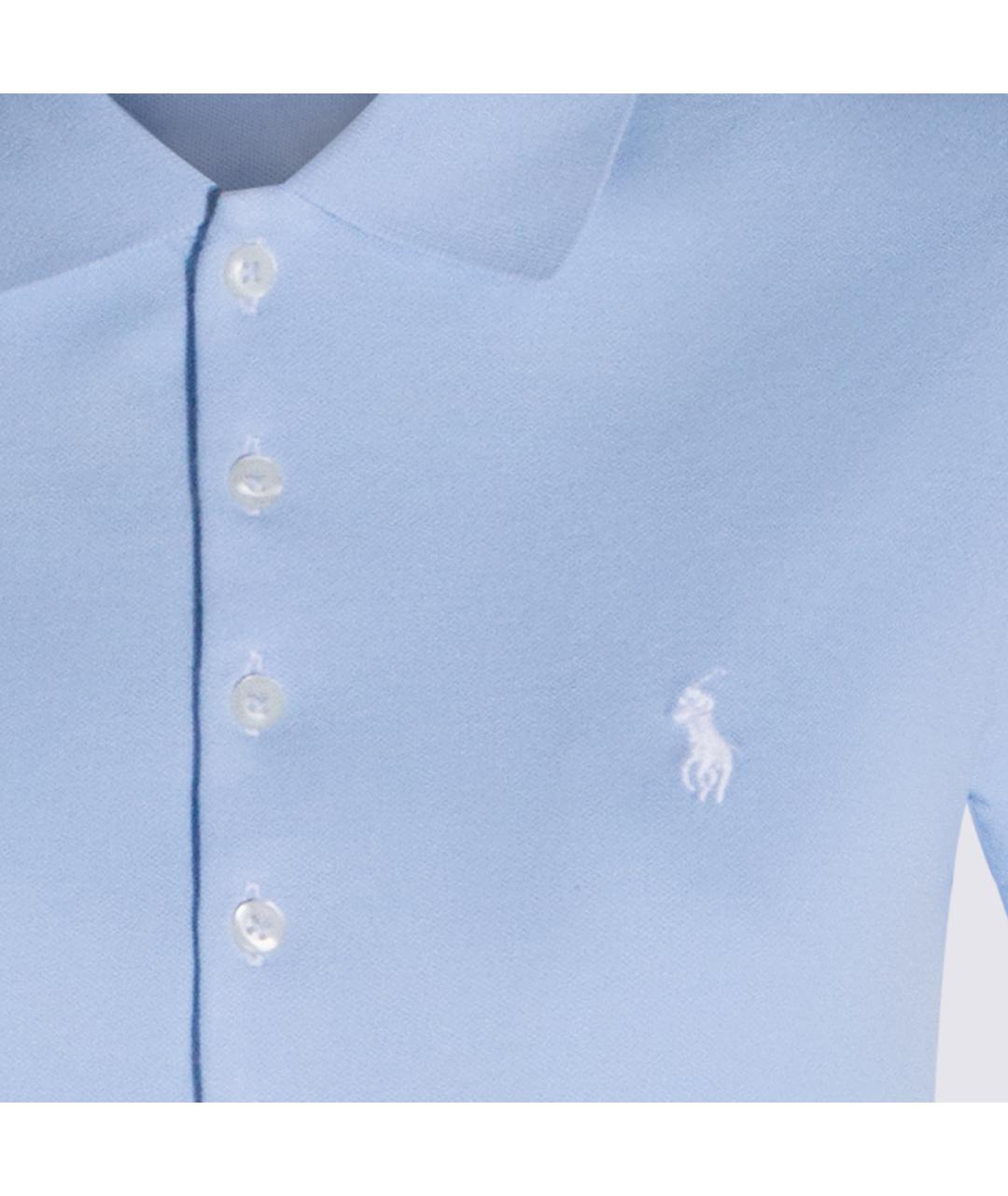 POLO RALPH LAUREN Голубая хлопко-эластановая футболка, фото 3