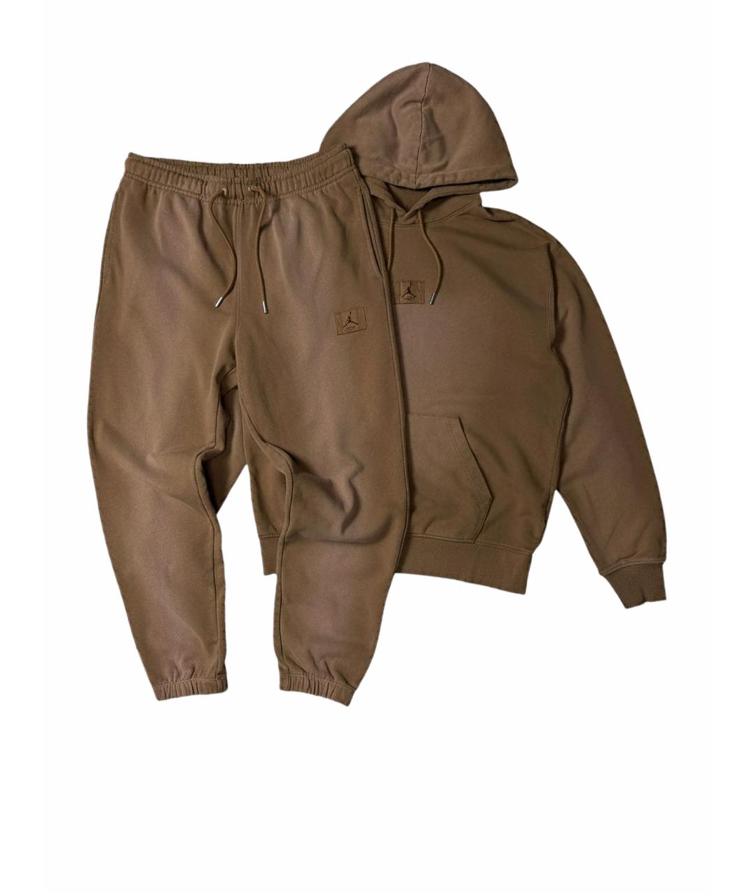 JORDAN Коричневый хлопковый спортивный костюм, фото 1