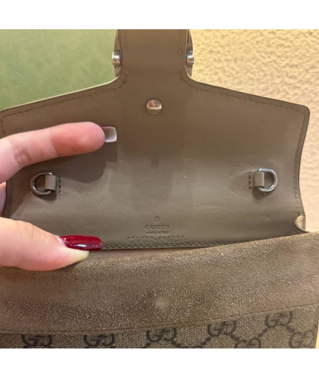 GUCCI Коричневая кожаная сумка через плечо, фото 5