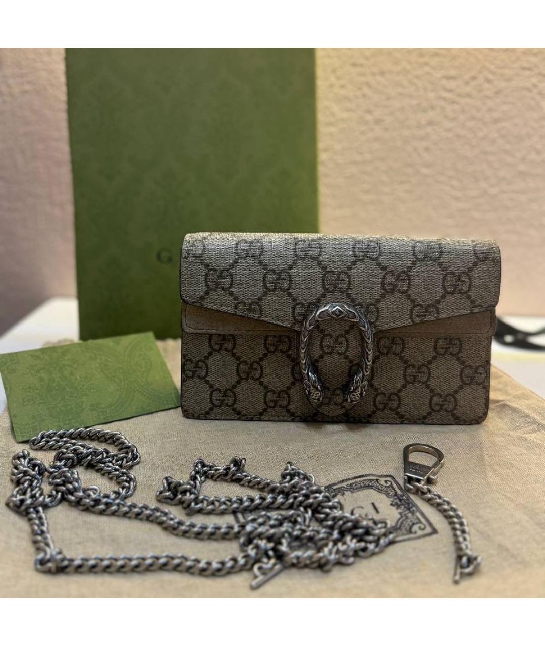 GUCCI Коричневая кожаная сумка через плечо, фото 2