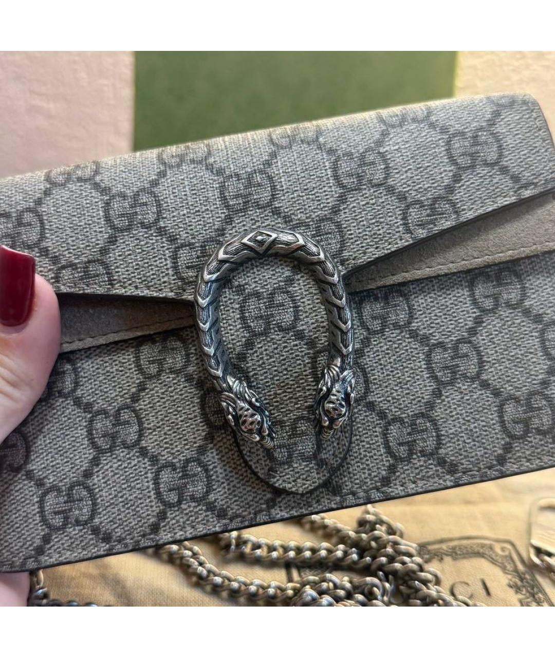 GUCCI Коричневая кожаная сумка через плечо, фото 4