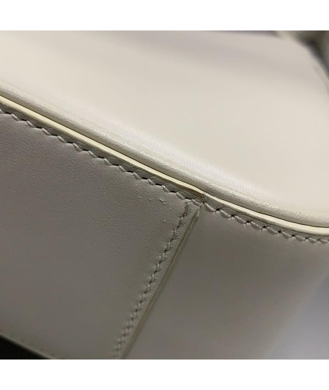 SAINT LAURENT Белая кожаная сумка через плечо, фото 7