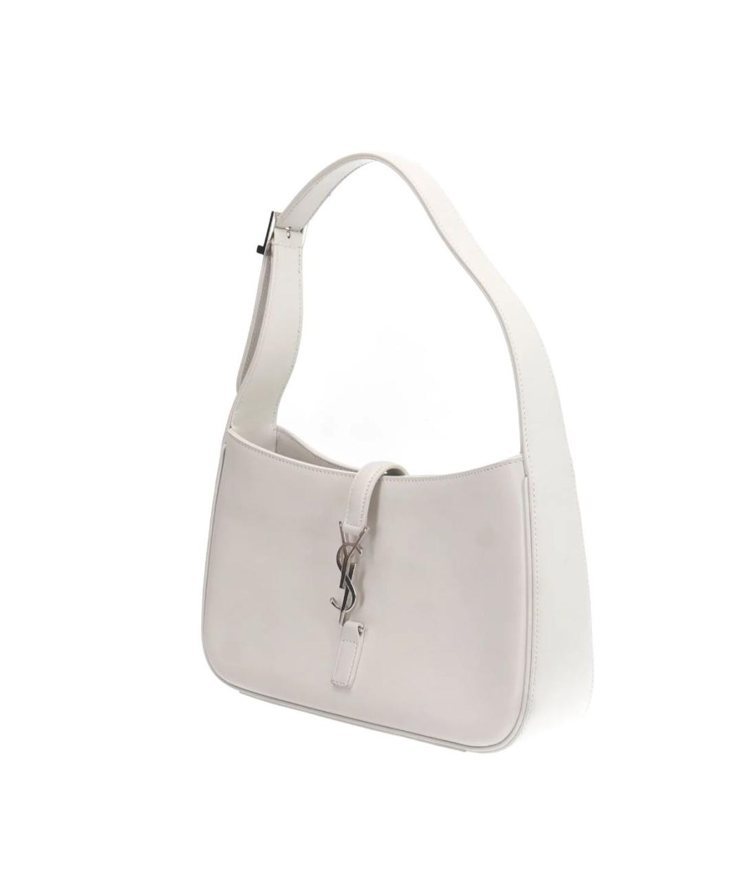 SAINT LAURENT Белая кожаная сумка через плечо, фото 2