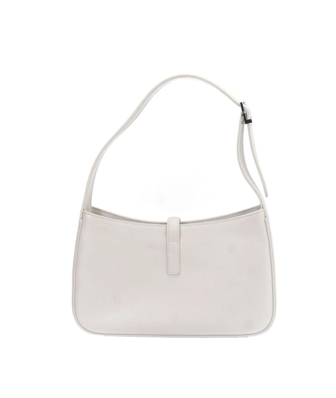 SAINT LAURENT Белая кожаная сумка через плечо, фото 3