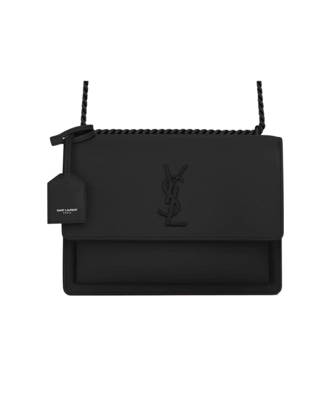 SAINT LAURENT Черная кожаная сумка через плечо, фото 6