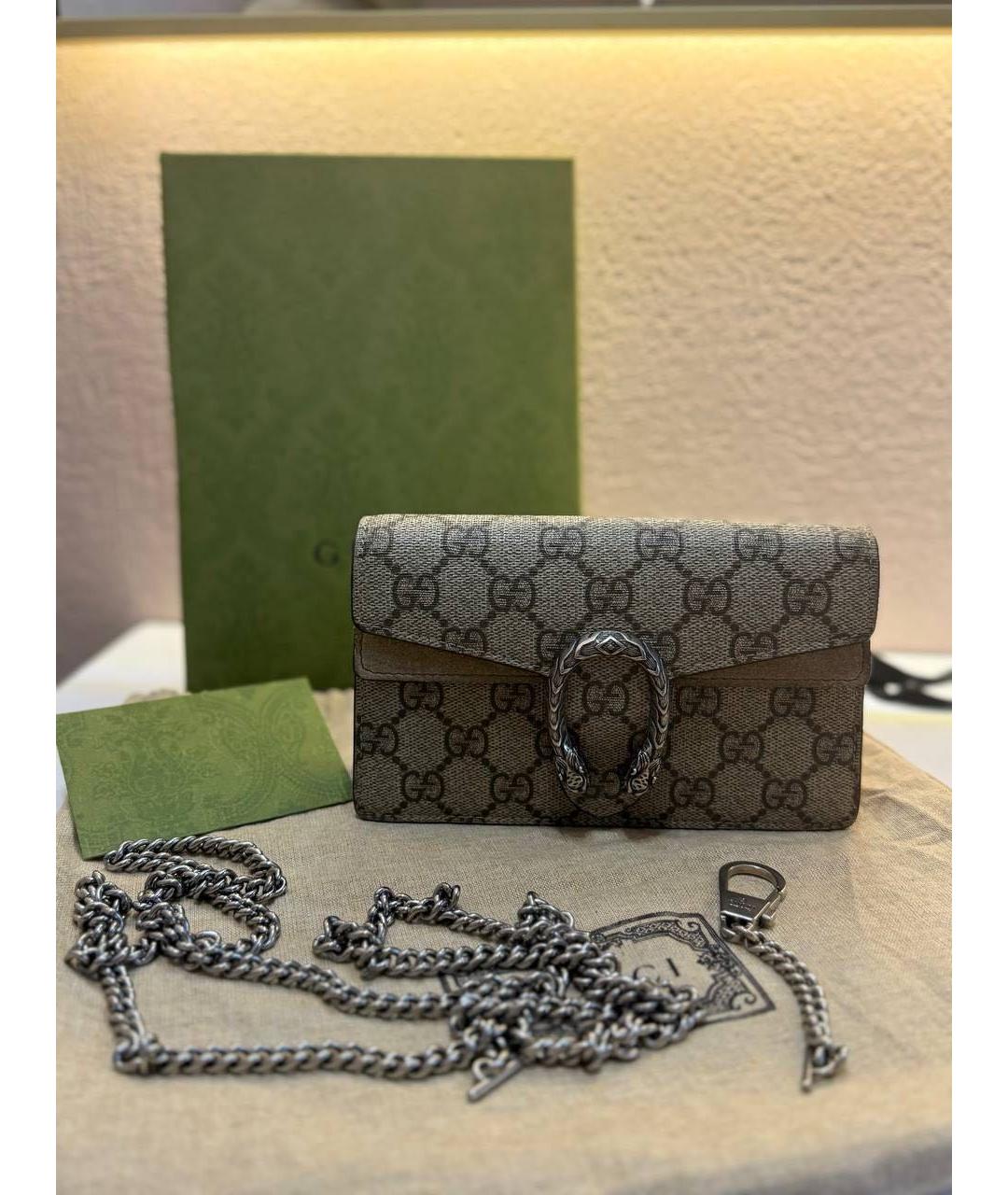 GUCCI Коричневая кожаная сумка через плечо, фото 2