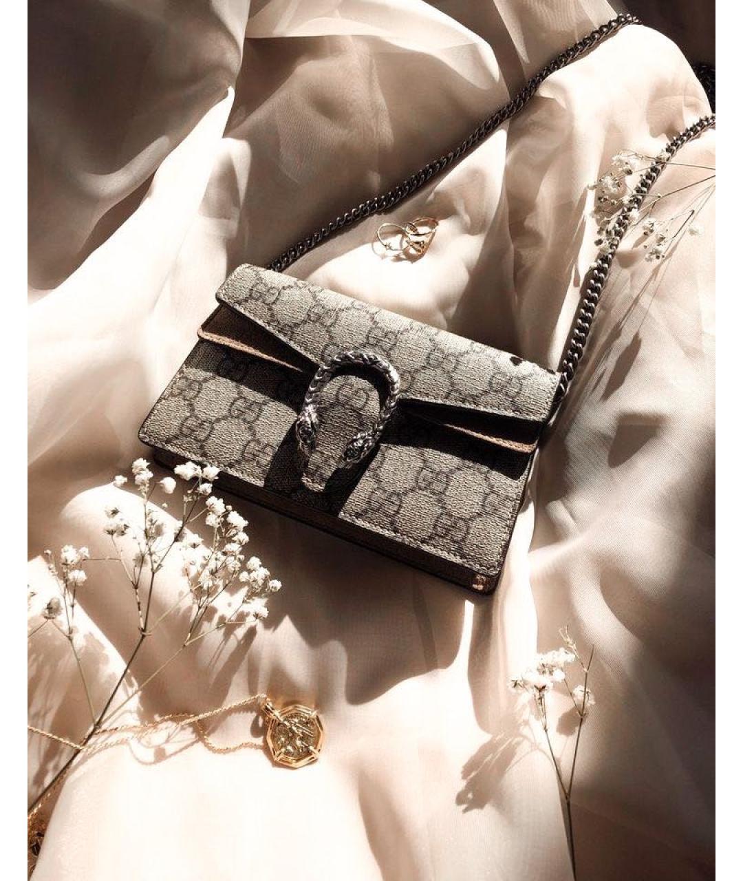 GUCCI Коричневая кожаная сумка через плечо, фото 7