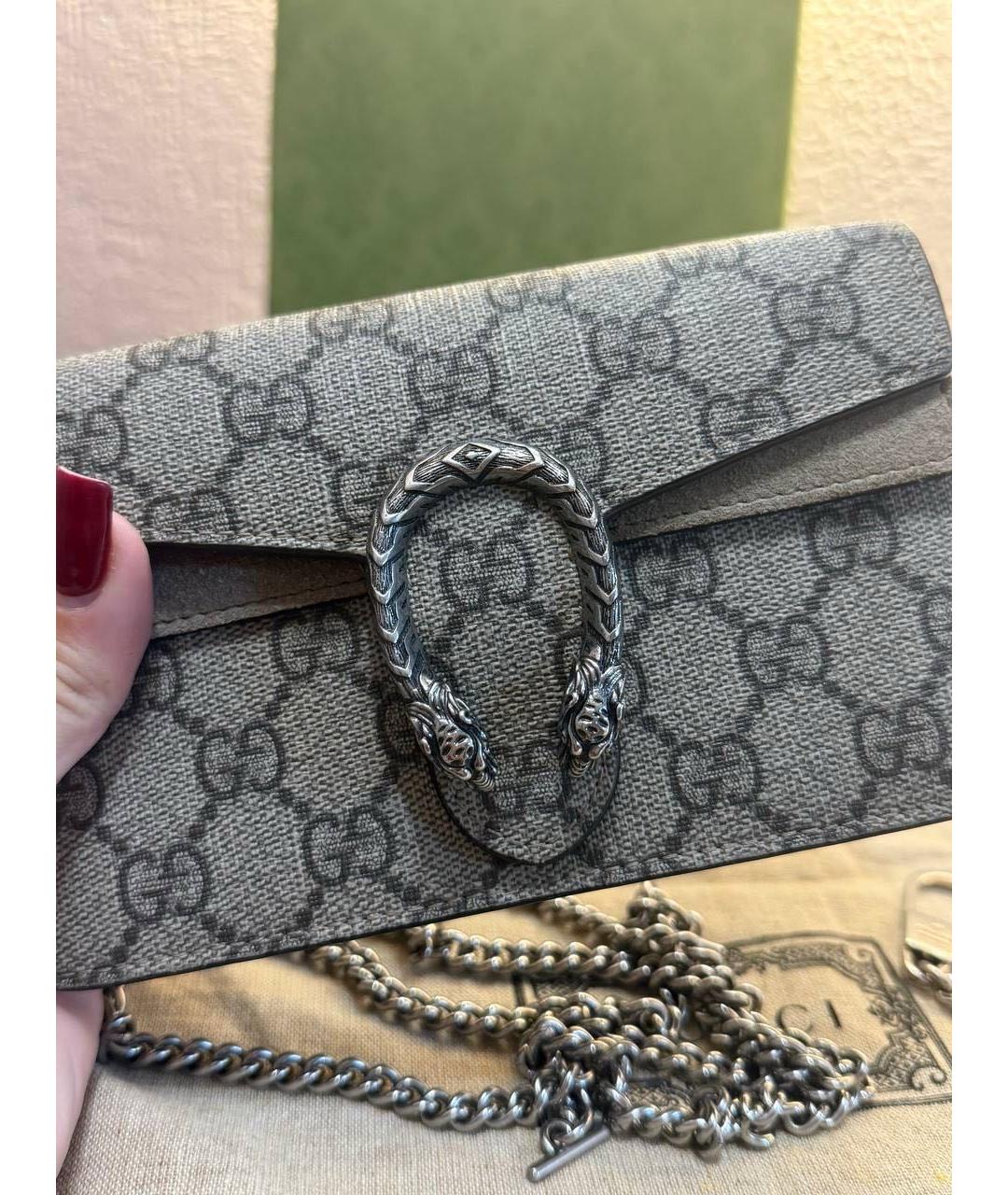 GUCCI Коричневая кожаная сумка через плечо, фото 4