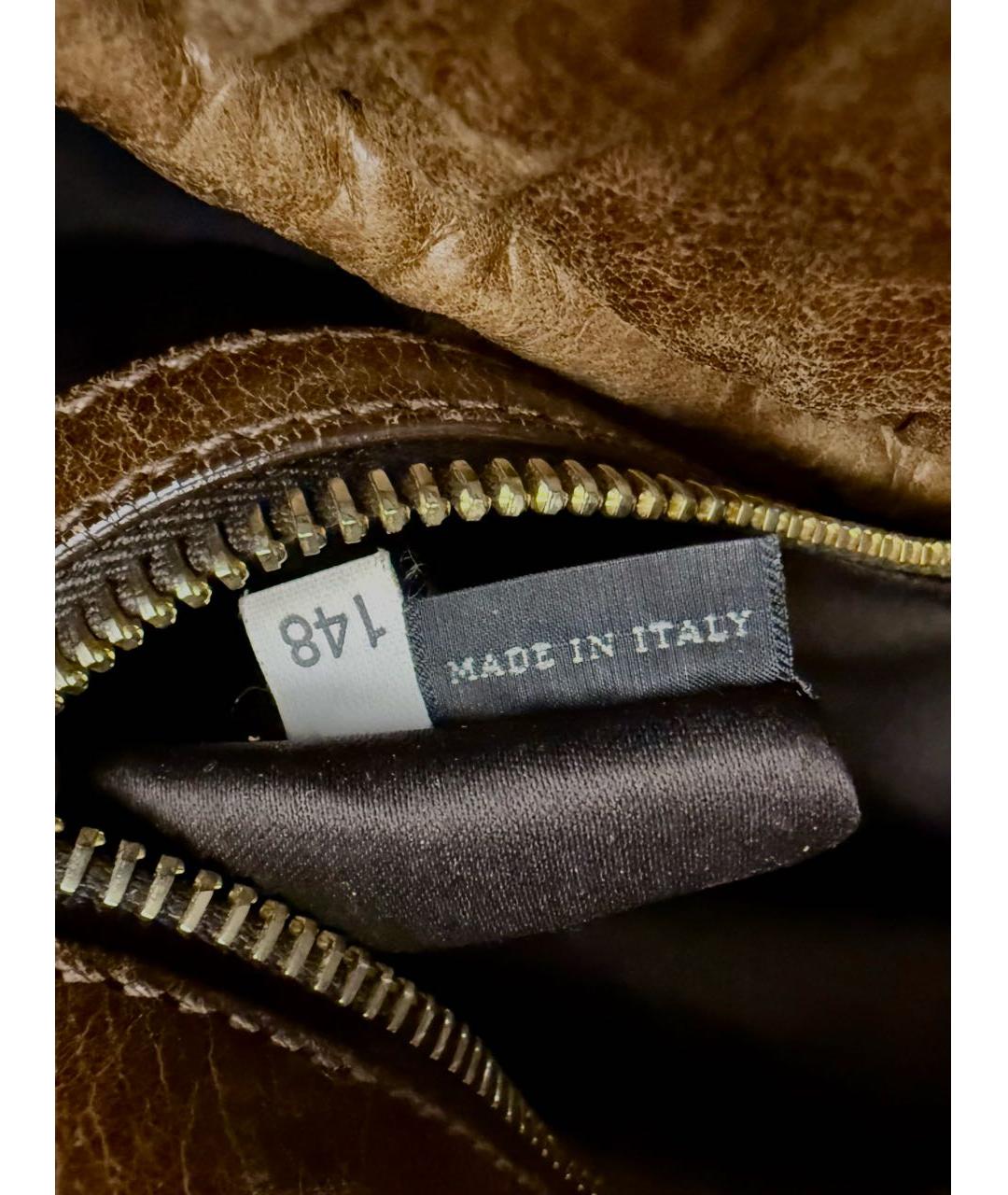 MIU MIU Коричневая кожаная сумка с короткими ручками, фото 8