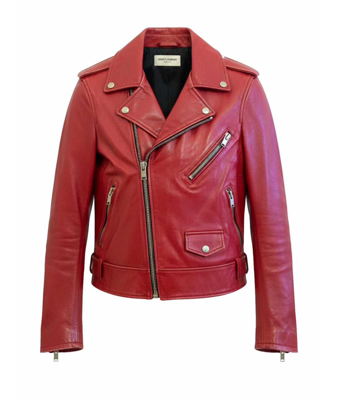 SAINT LAURENT Красная кожаная куртка, фото 1