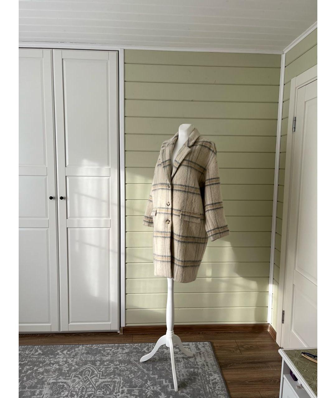 LEVI'S Бежевое шерстяное пальто, фото 4