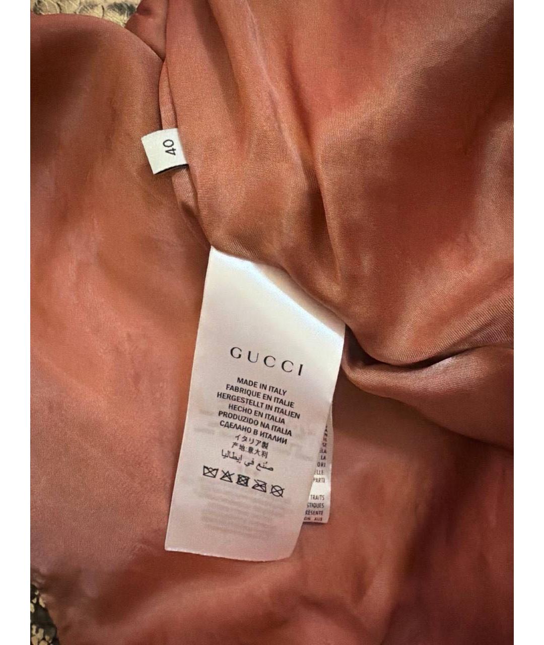 GUCCI Бежевая куртка из экзотической кожи, фото 3