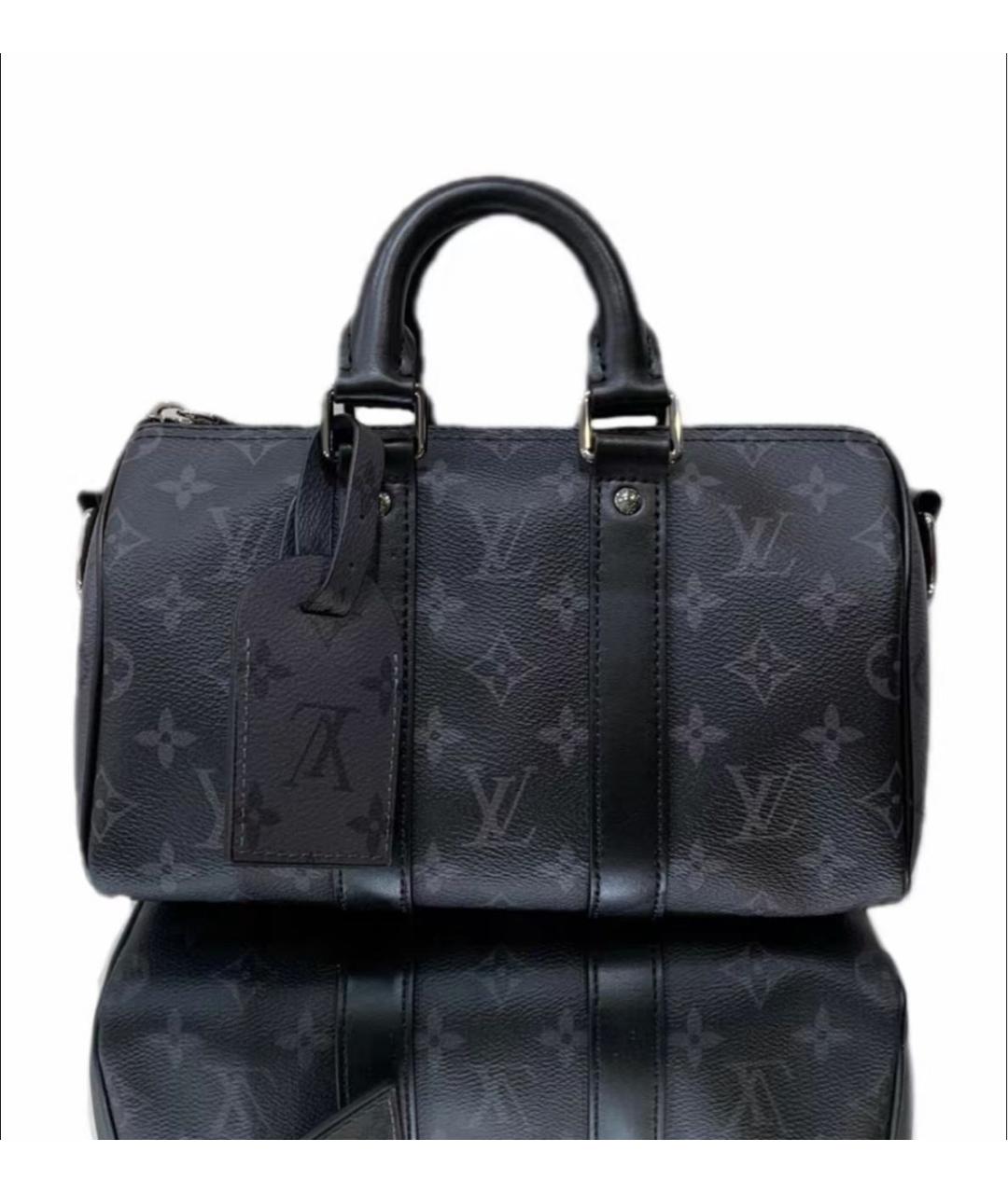 LOUIS VUITTON Черная кожаная сумка через плечо, фото 3