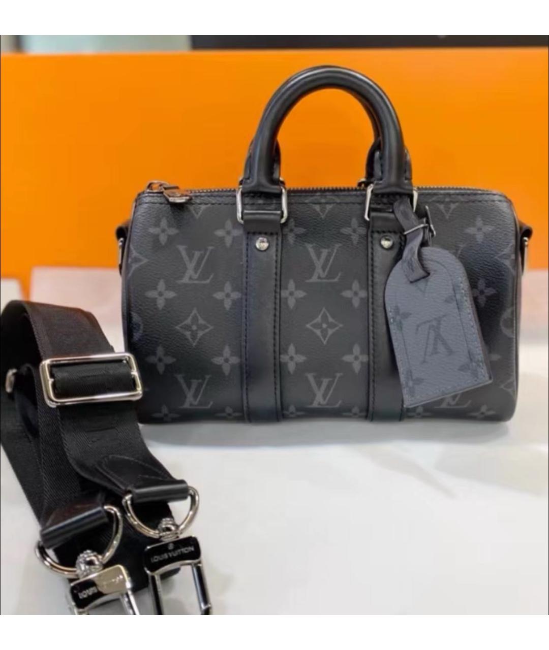 LOUIS VUITTON Черная кожаная сумка через плечо, фото 2