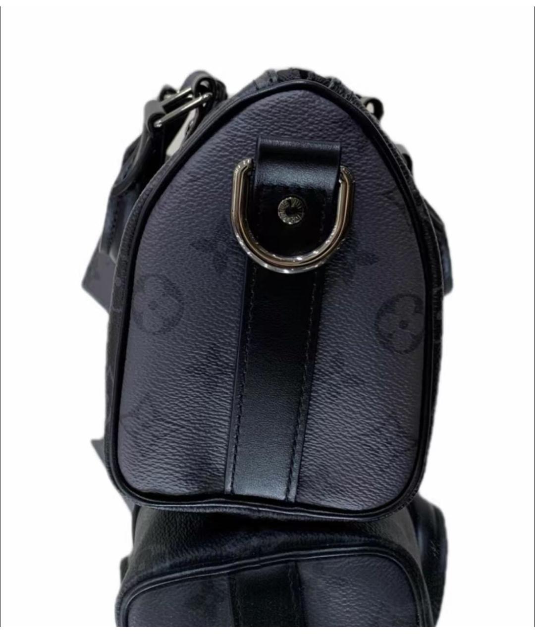 LOUIS VUITTON Черная кожаная сумка через плечо, фото 4