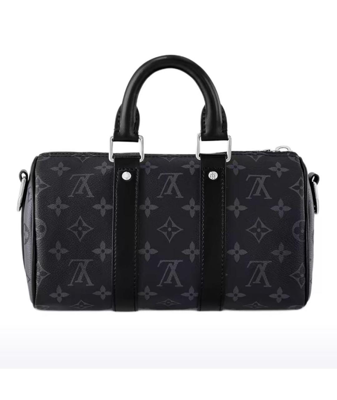 LOUIS VUITTON Черная кожаная сумка через плечо, фото 5
