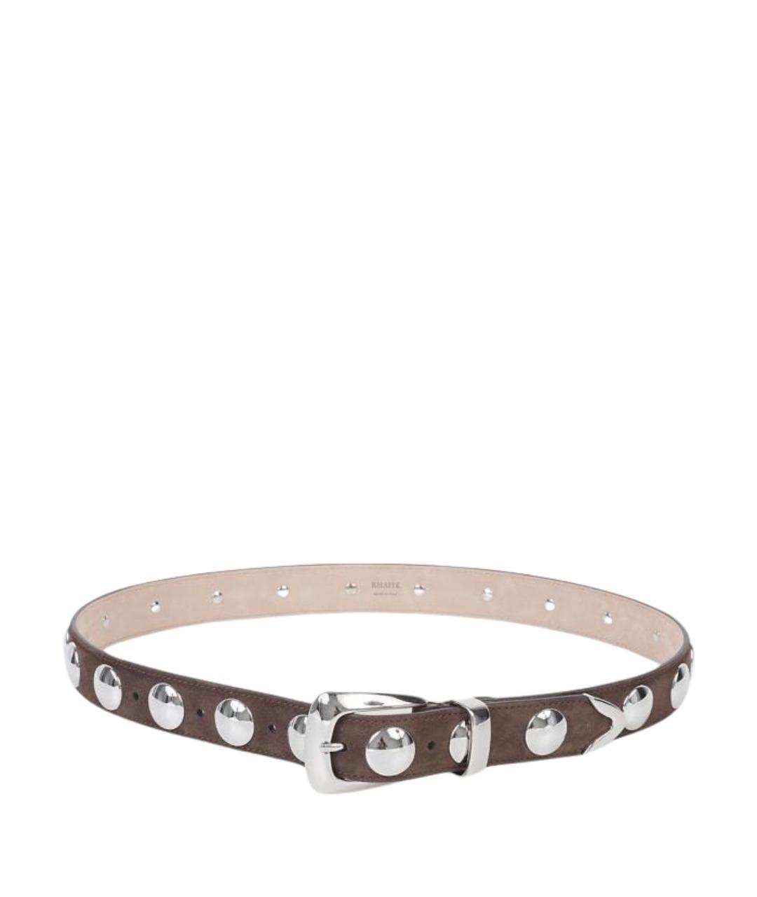 KHAITE Коричневый кожаный ремень, фото 1