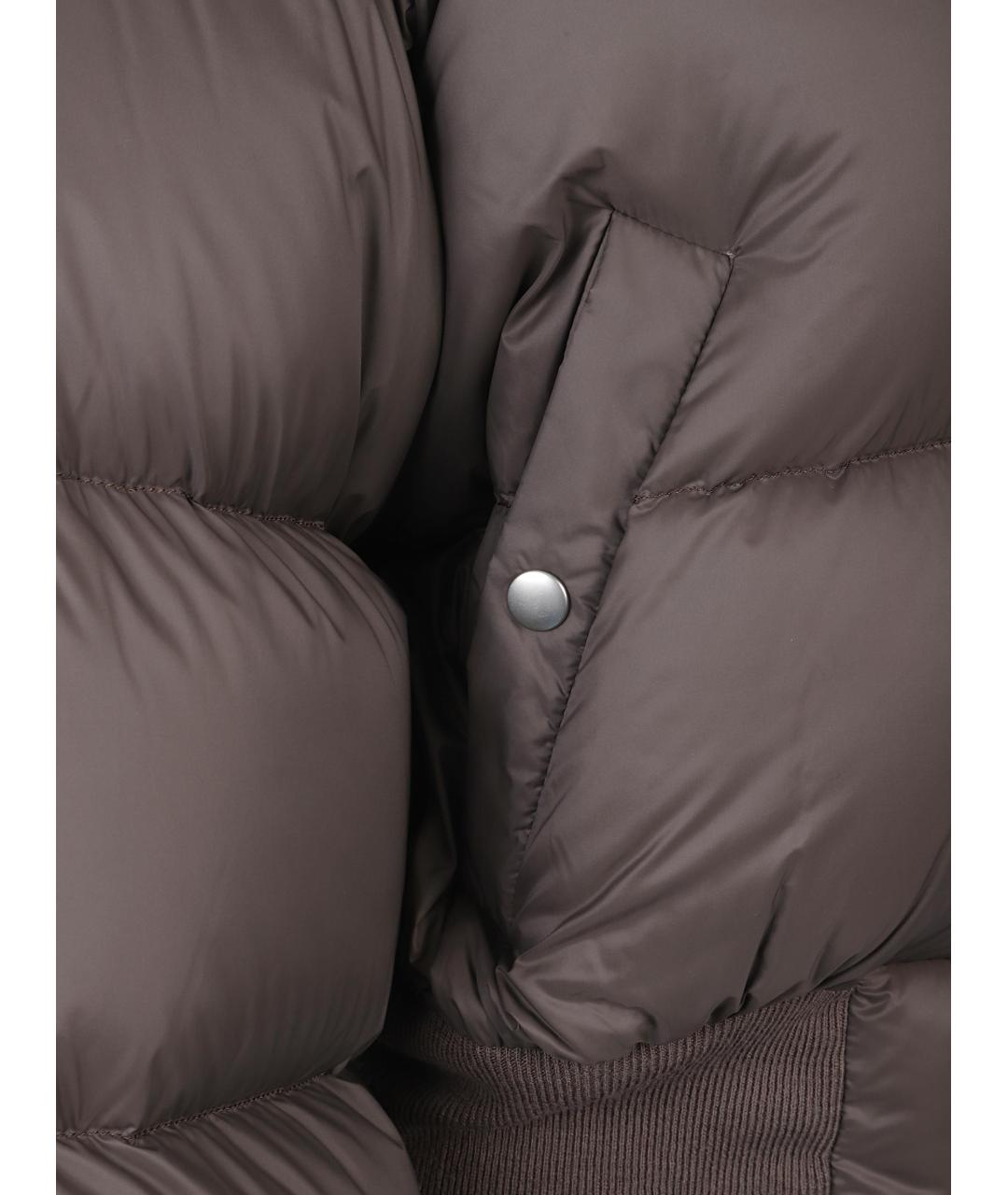 RICK OWENS Серый синтетический пуховик, фото 3