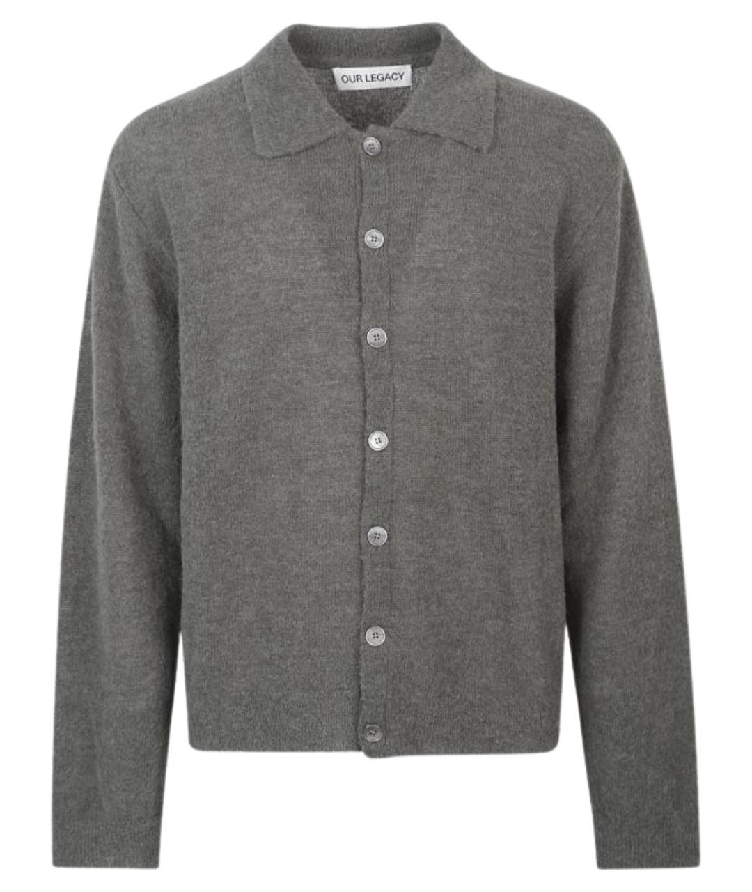 OUR LEGACY Серый шерстяной кардиган, фото 1