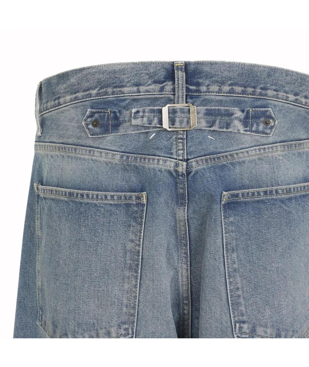 MAISON MARGIELA Синие хлопковые прямые джинсы, фото 3