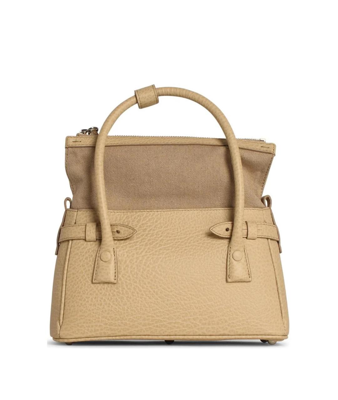 MAISON MARGIELA Бежевая кожаная сумка тоут, фото 2