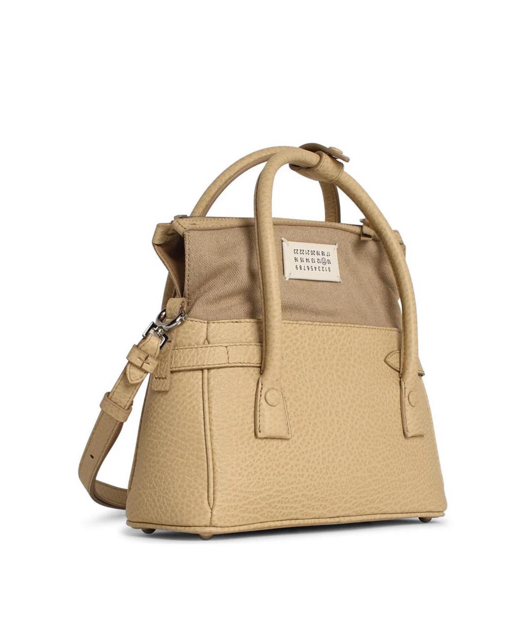 MAISON MARGIELA Бежевая кожаная сумка тоут, фото 3