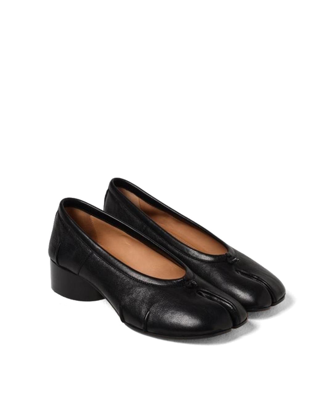 MAISON MARGIELA Черные кожаные туфли, фото 3