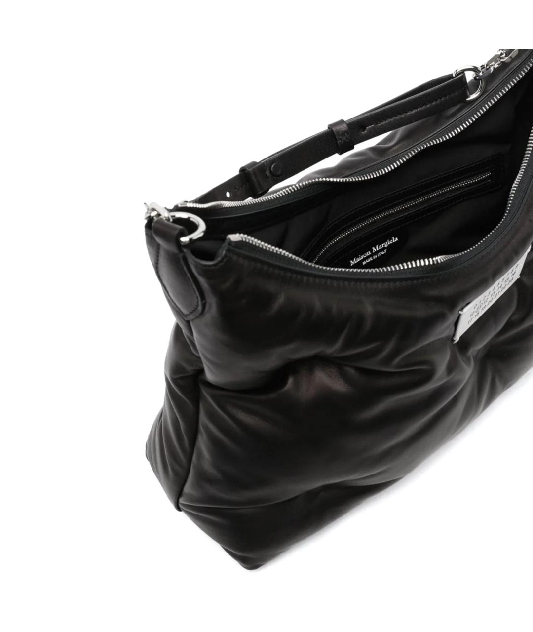 MAISON MARGIELA Черная кожаная сумка через плечо, фото 3