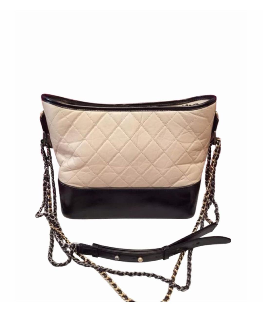 CHANEL Бежевая кожаная сумка через плечо, фото 5