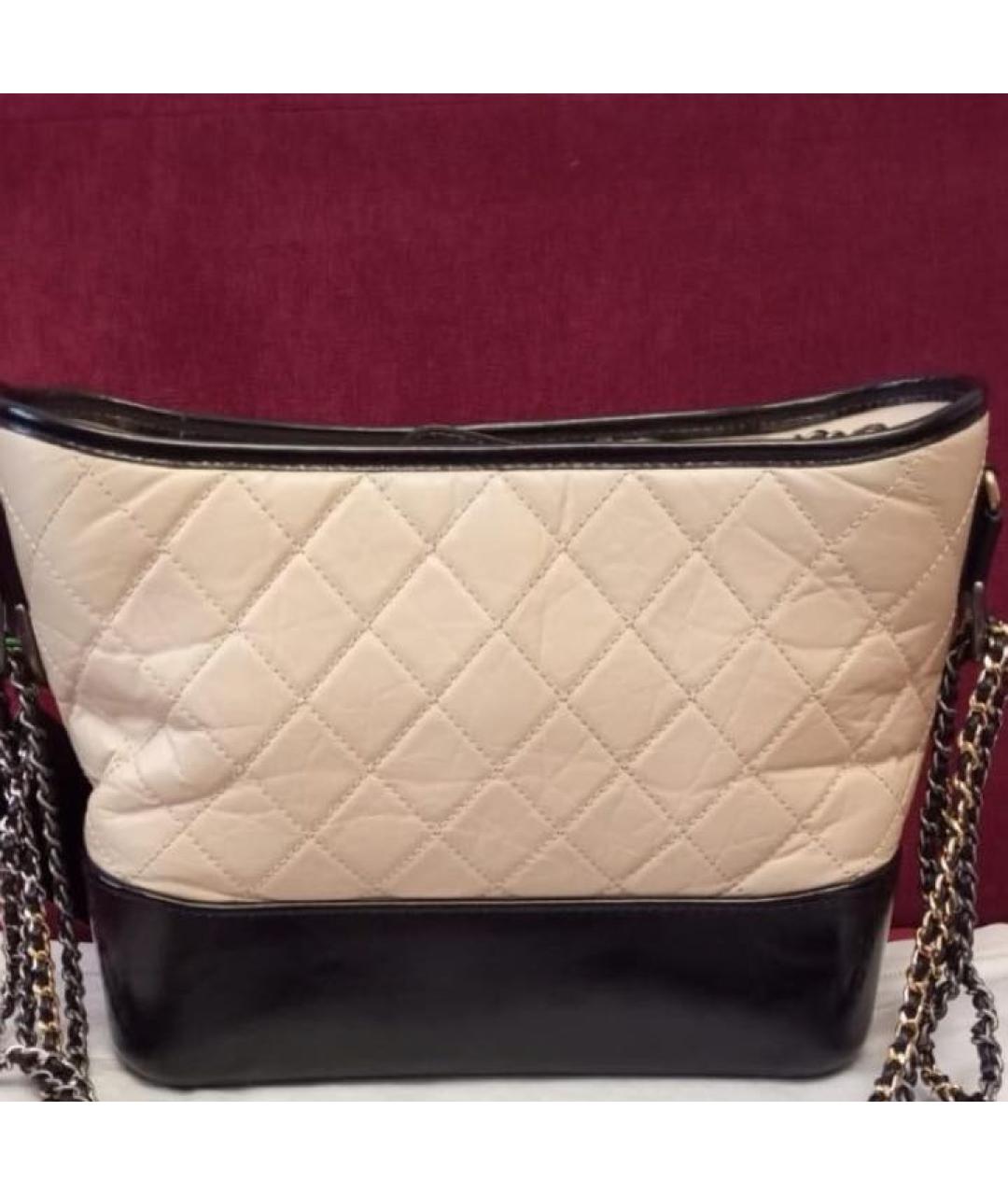 CHANEL Бежевая кожаная сумка через плечо, фото 3