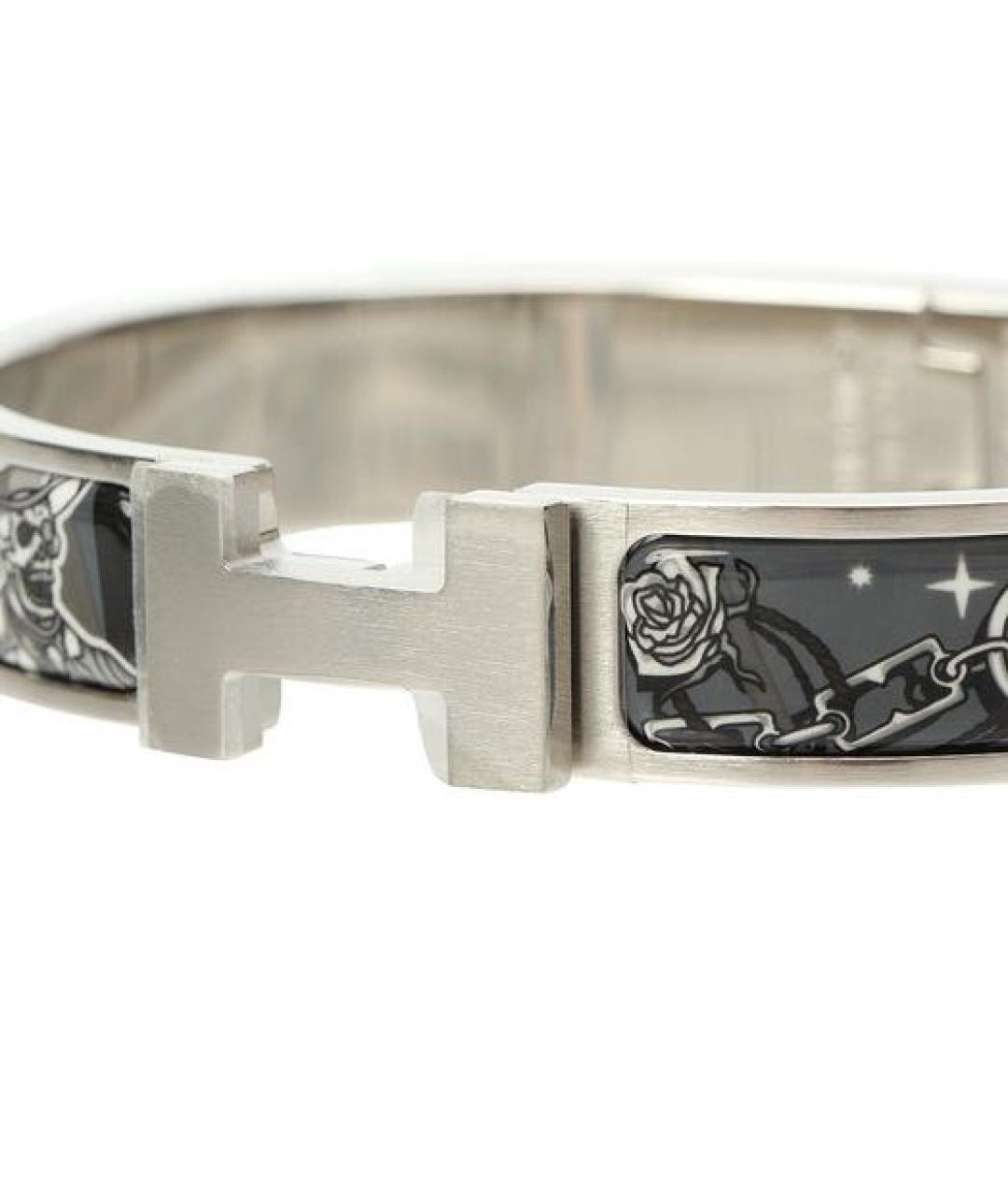 HERMES Серый металлический браслет, фото 2