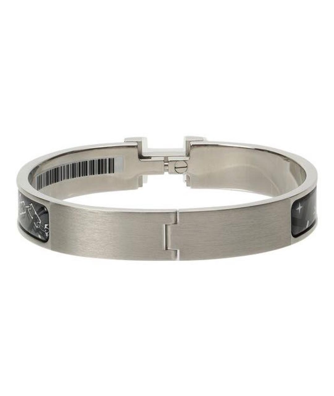 HERMES Серый металлический браслет, фото 3