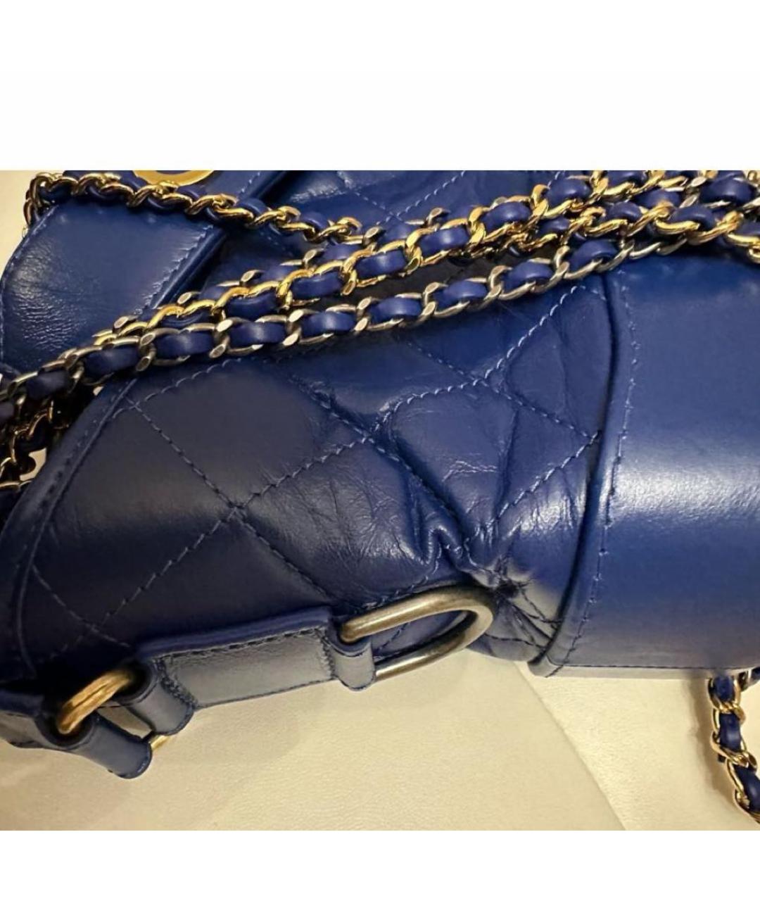 CHANEL Синяя кожаная сумка через плечо, фото 4