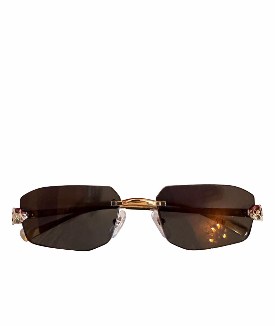 CARTIER Золотые металлические солнцезащитные очки, фото 1