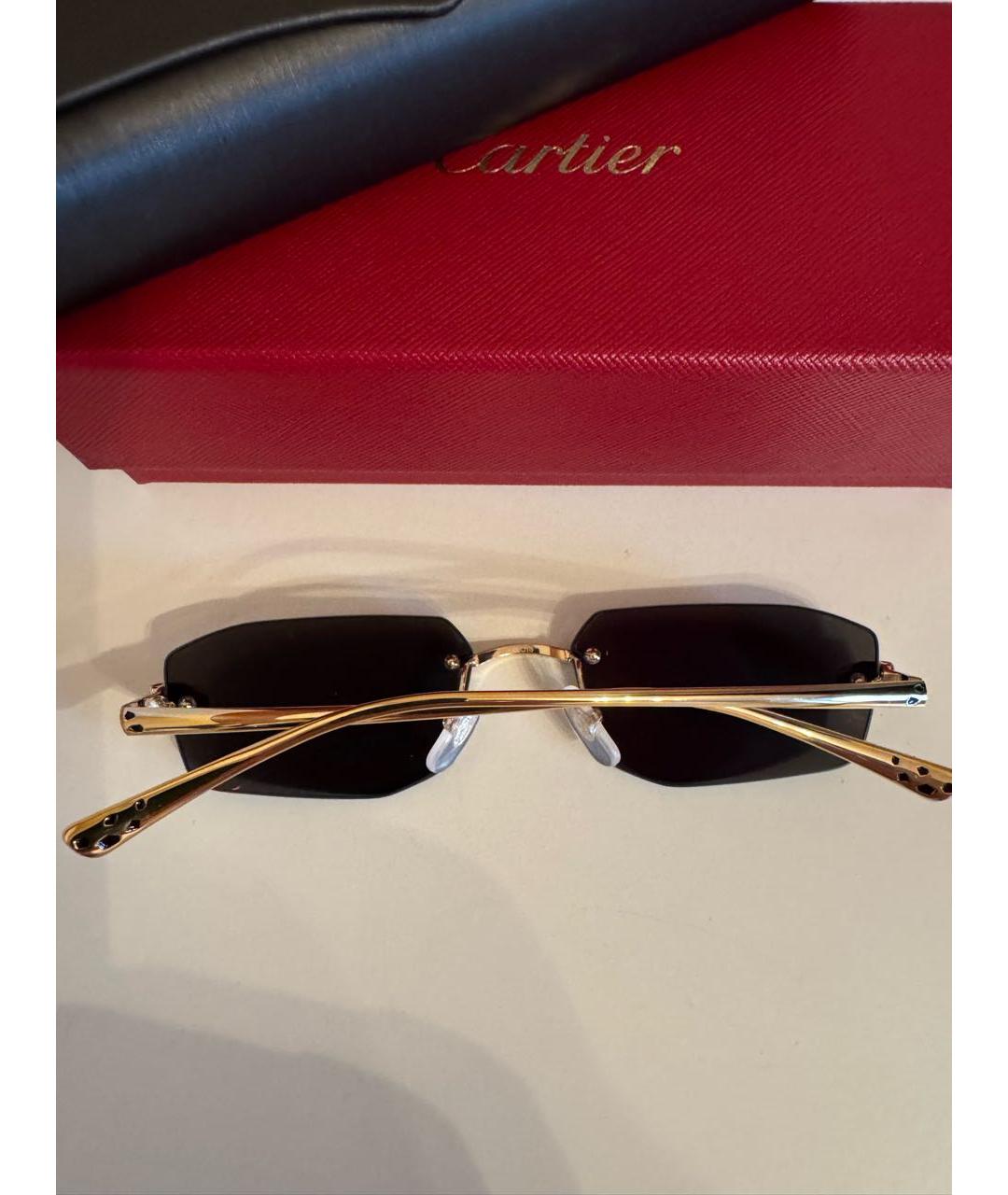 CARTIER Золотые металлические солнцезащитные очки, фото 3