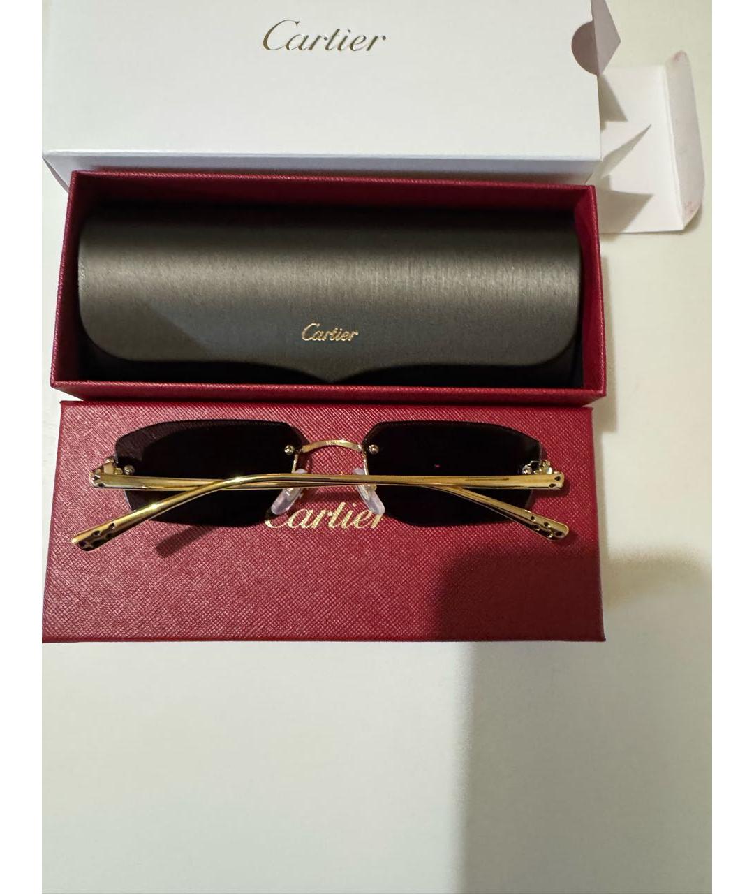 CARTIER Золотые металлические солнцезащитные очки, фото 4