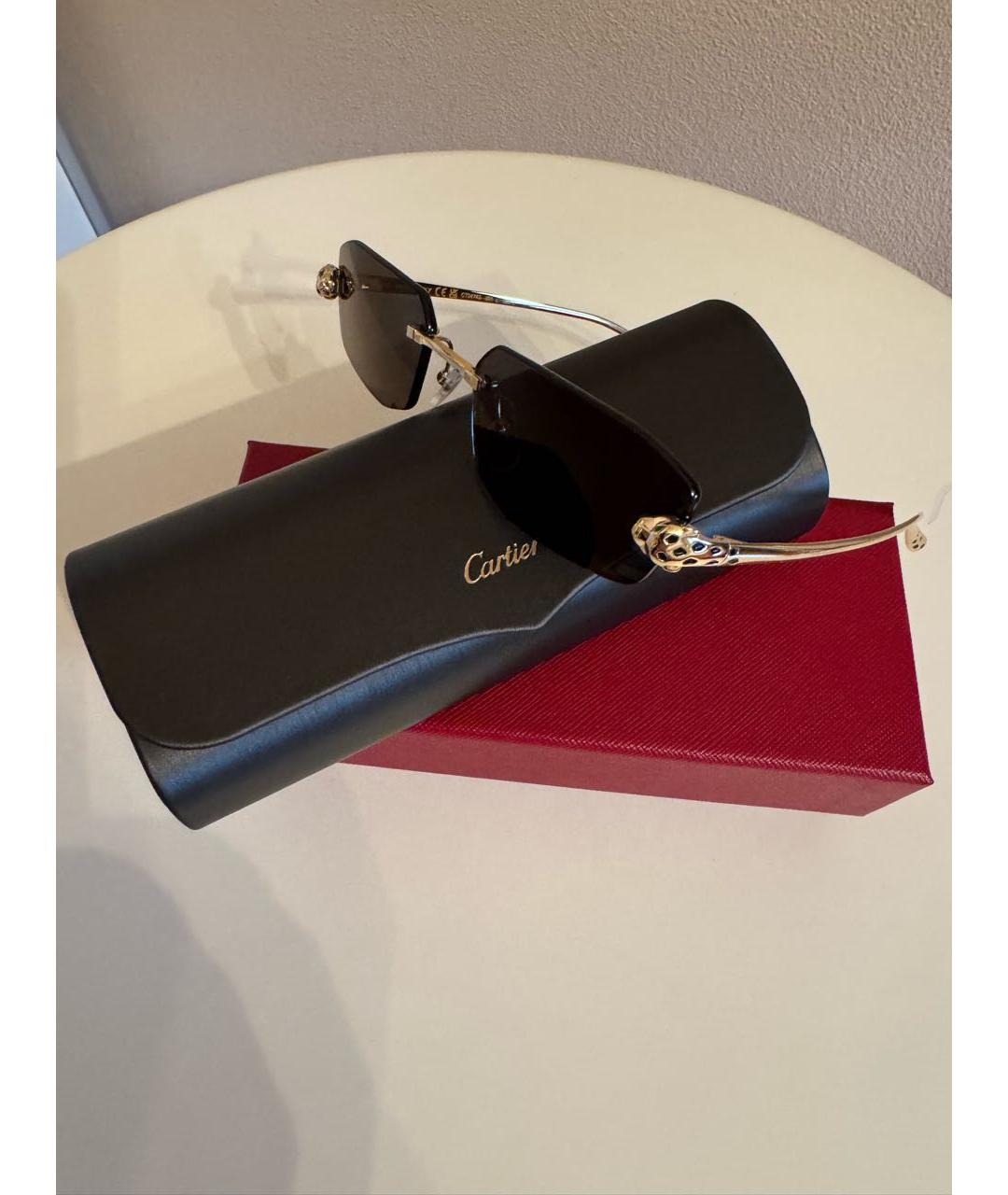 CARTIER Золотые металлические солнцезащитные очки, фото 2