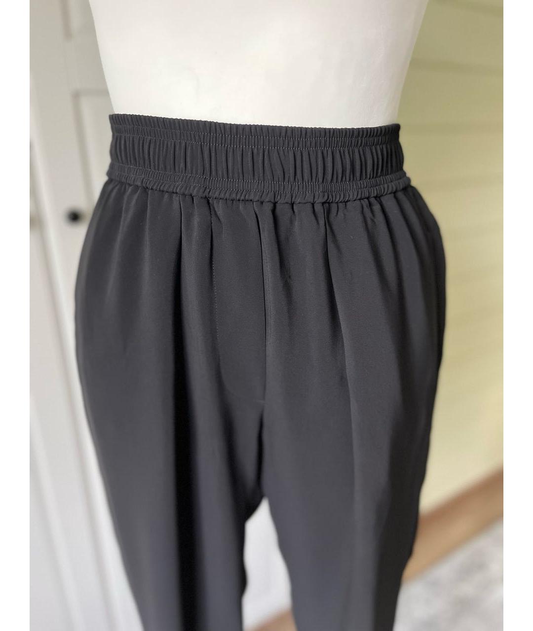 SPORTMAX Черные синтетические прямые брюки, фото 5