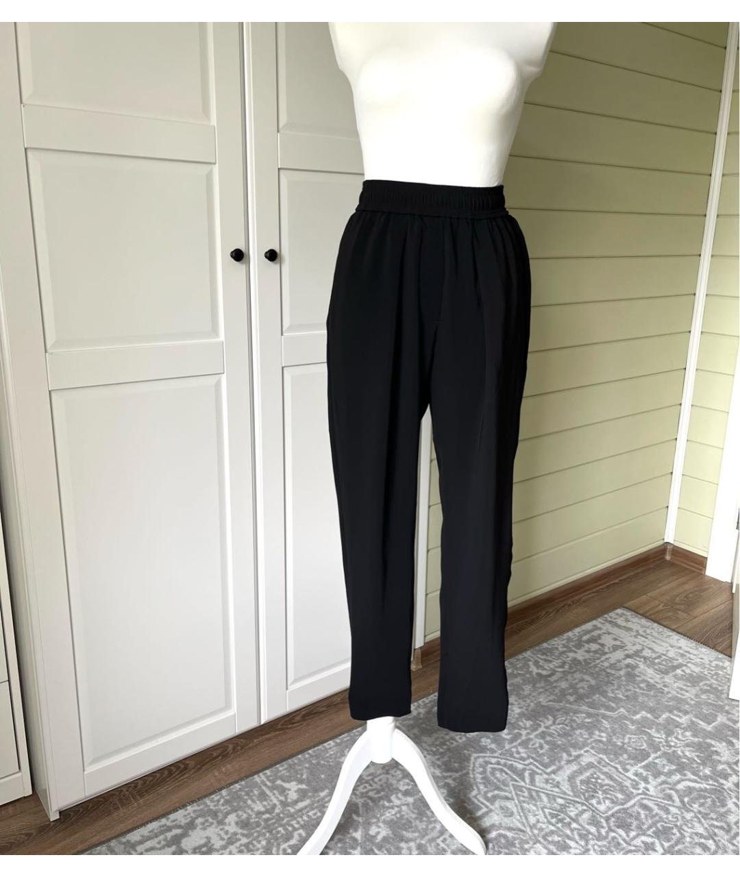 SPORTMAX Черные синтетические прямые брюки, фото 9
