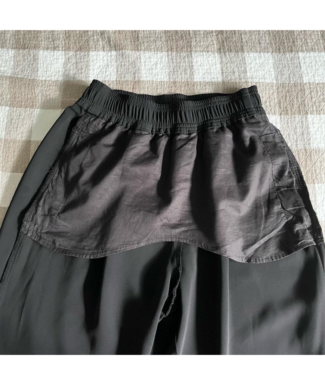 SPORTMAX Черные синтетические прямые брюки, фото 7