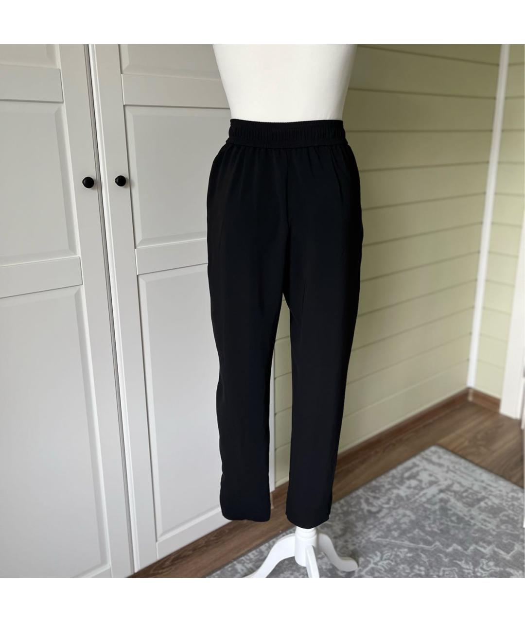 SPORTMAX Черные синтетические прямые брюки, фото 2