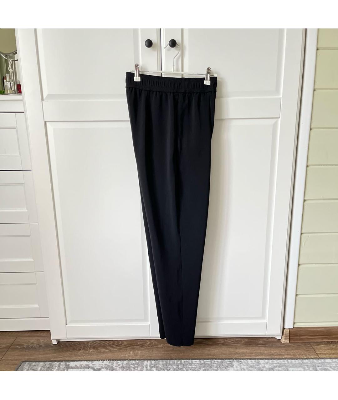SPORTMAX Черные синтетические прямые брюки, фото 3