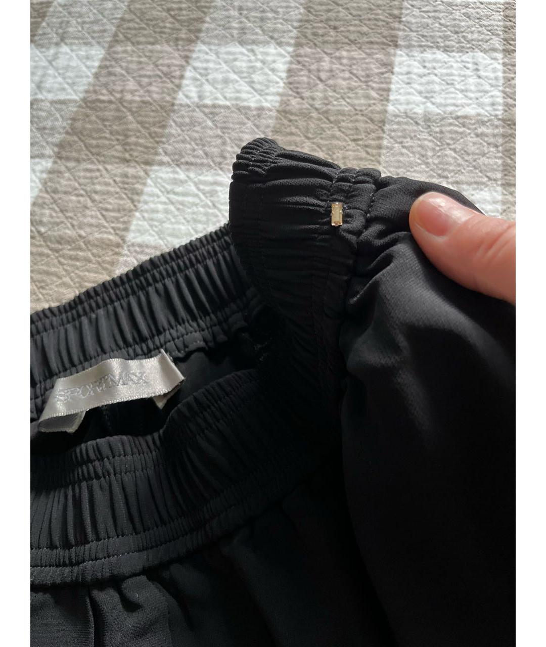 SPORTMAX Черные синтетические прямые брюки, фото 6