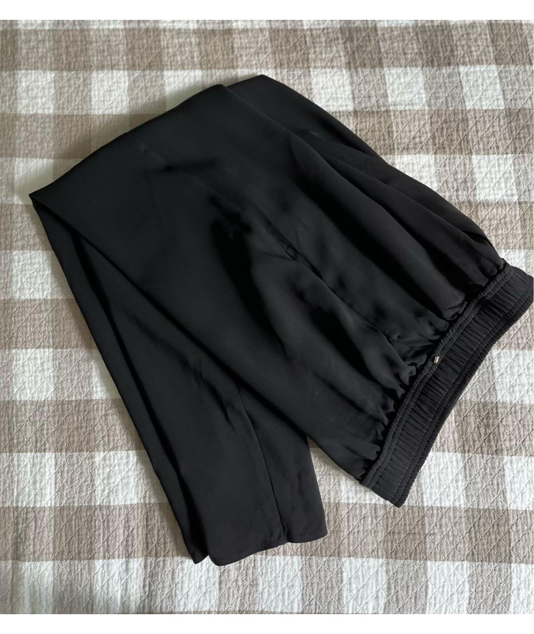 SPORTMAX Черные синтетические прямые брюки, фото 4